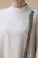 جلابية طويلة سكري بكسرات أنيقة