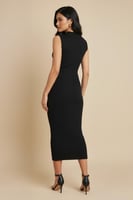 فستان أسود ميدي ناعم