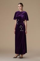 فستان موف طويل مخمل