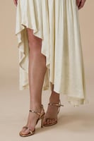 فستان ميدي سكري بتصميم كتف واحد وقصّة غير متماثلة