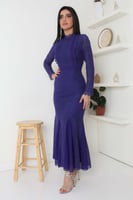 فستان أنيق موحد اللون لون بنفسجي