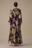 فستان بنفسجي طويل مشجر