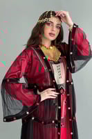 جلابية رمضانية قطعتين تراثيه مطرزه لون احمر