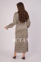 فستان درابيه بطبعة ليوبارد لون بيج