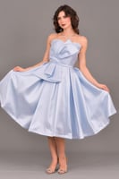 فستان سهره توب كلوش بكسرات لون سماوي