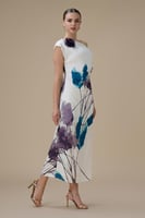 فستان ميدي أوف شولدر بطبعة زهور