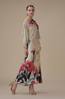 فستان ماكسي بطبعة زهرية بتصميم كتف واحد