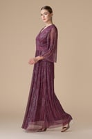 فستان بنفسجي طويل شيفون