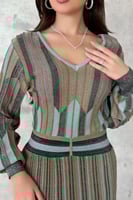 فستان ماكسي بليسيه استرتش لون تيفاني