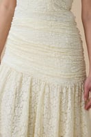 فستان سكري دانتيل بكتف واحد