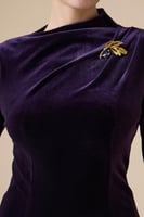 فستان موف طويل مخمل