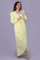 فستان لف بكرستال لون اصفر