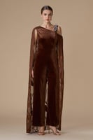 جمبسوت بني مخمل بكاب مطرز