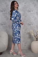 فستان ميدي كلاسيك بطبعات أزهار