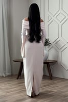 فستان بيج سهرة طويل كريب اوف شولدر