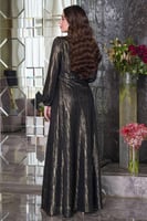 فستان ماكسي بطبعة زيبرا مزين بالفصوص