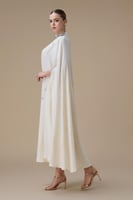 جلابية ميدي كاب واسعة سكري بتطريزات كريستالية