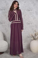 فستان ماكسي تريكو مبطن لون موف