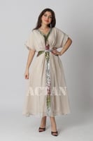 فستان ميدي مزين بترتر