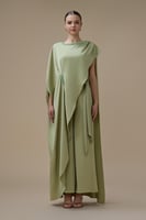 جمبسوت من قطعتين اخضر بتصميم كاب مطرز