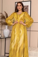 فستان شيفون ماربل باكمام بف