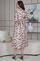 فستان ميدي مزموم الخصر