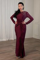 فستان ماكسي بعقدة على الخصر