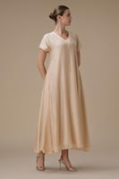 جلابية ماكسي بيج بتطريز ناعم