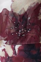 فستان ماكسي برغندي أوف شولدر بطبعة زهور