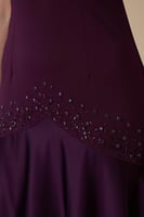 فستان برغندي طويل أوف شولدر