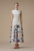 فستان ماكسي بيج بتفاصيل زهرية