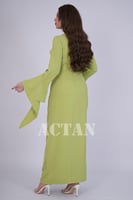 فستان درابيه مزين بفصوص لون اخضر