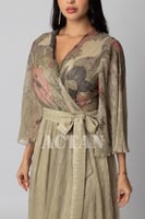 فستان بيج طويل بليسيه