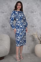 فستان ميدي كلاسيك بطبعات أزهار