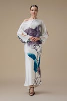 فستان ماكسي أوف شولدر بطبعة زهور