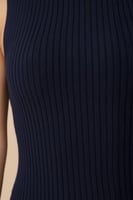 فستان كحلي ميدي بأكمام كت