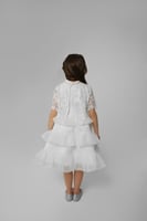 فستان بقطعة دانتيل منفصلة و طبقات من التل