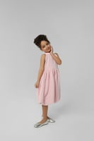 فستان بقصة البالون مع شرائط خلفية