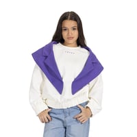 كنزة بياقة معطف مطرزة