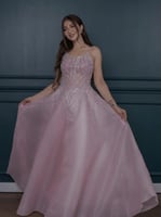 فستان سهره بخامه جازار تطريز فاخر على الصدر 087