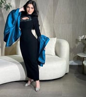 فستان سهرة ناعم بتطريز على الصدر1027