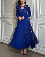 فستان سهرة كريب بتطريز فاخر 0109