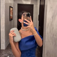 فستان سهرة بخامه تفته تطريز فصوص 0104