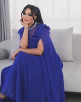 فستان سهرة راقي مناسب للحوامل بخامه شيفون طبقات 04...