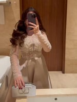 فستان سهره بخامه ميكادو تطريز راقي على الصدر 091