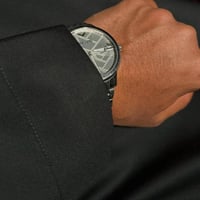 قماش اسود ملكي شتوي رجالي - تصميم ساده بنقش خفيف