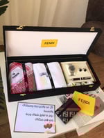 طقم فندي شماغ وقماش وطقم ساعة هديه