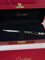 قلم كارتير سانتوس الفضي المخطط