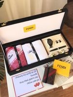 طقم فندي شماغ وقماش وطقم ساعة هديه