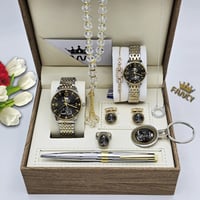 طقم ساعة هدية مميزة مع قلم وميدالية وكبكات وملحقات...